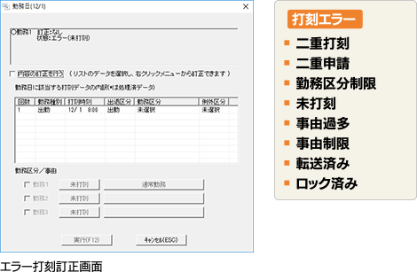 打刻エラーの種類